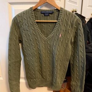 Ralph Lauren Women’s Olive V-Neck Sweater